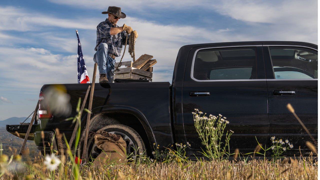 Hero Page Cowboy American flag